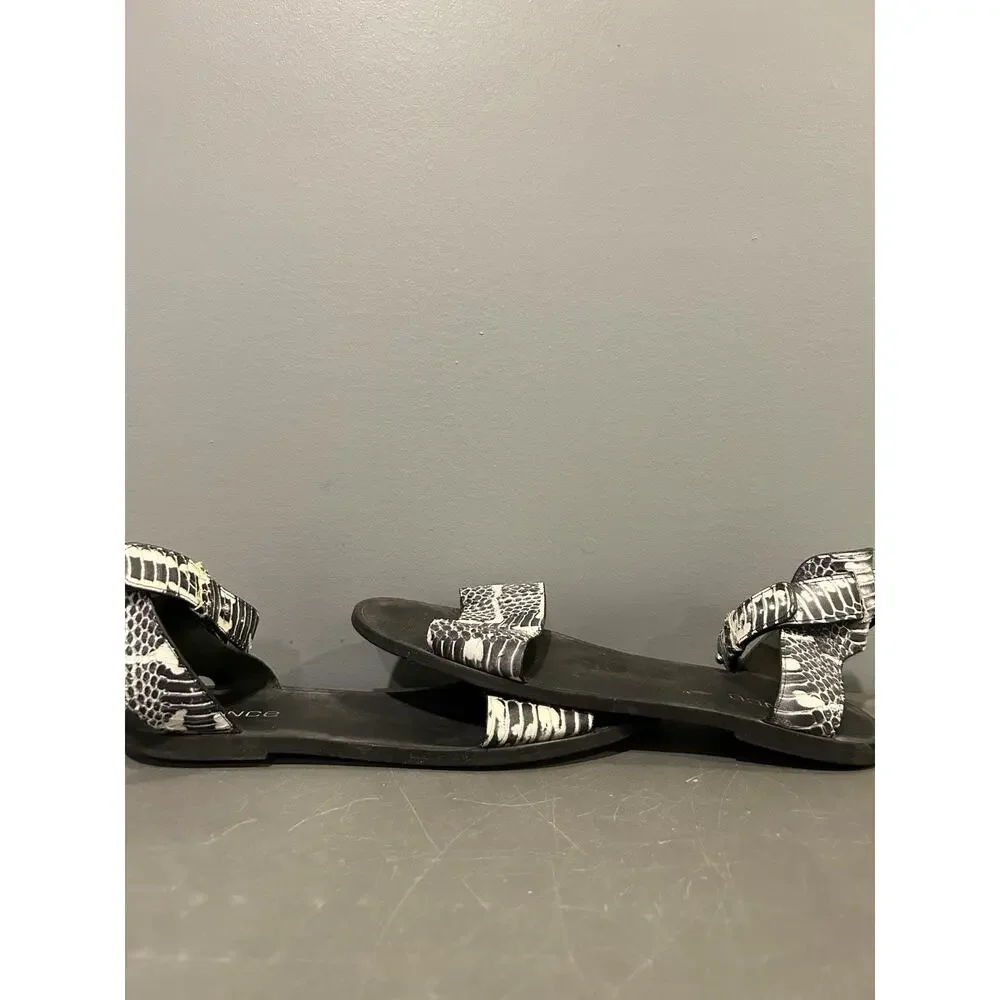 Vince Snake Print Ankle Strap Sandal Women's Size 9.5 Black